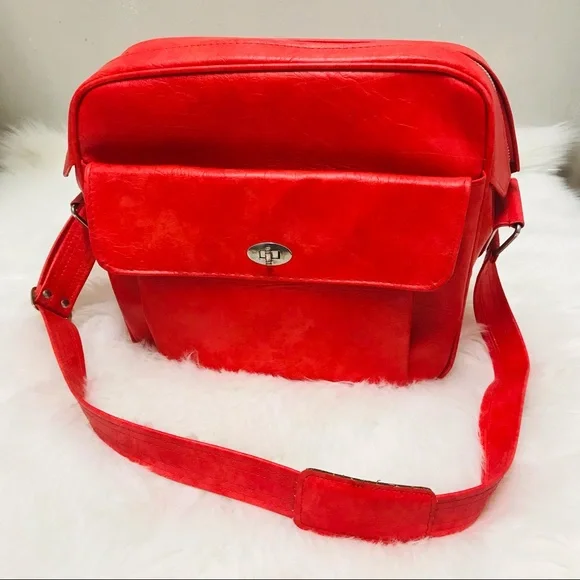 Vintage Samsonite Silhouette Red Travel Bag Carry On 60s 70s Large